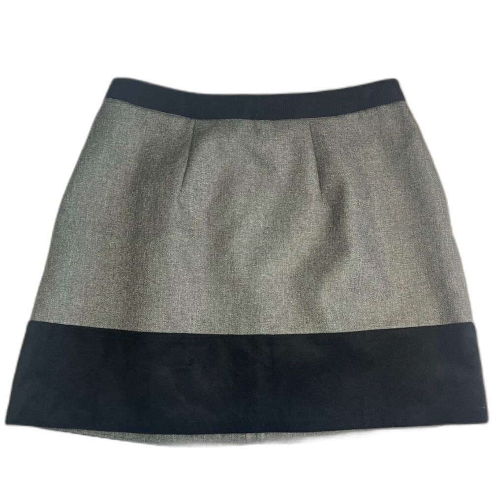 I love Ronson NWT Gray Black Color‎ Block Mini Skirt with Suede Trim Size Medium
